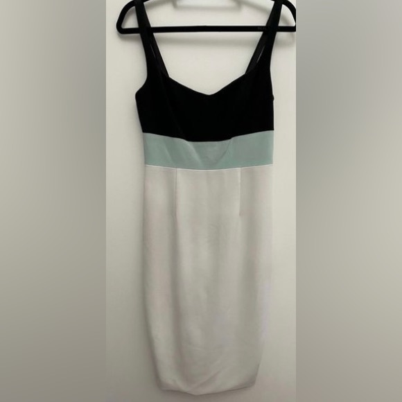 (A54) JAYGODFREY midi sheath color block midi dress, Size 0 - Picture 2 of 8